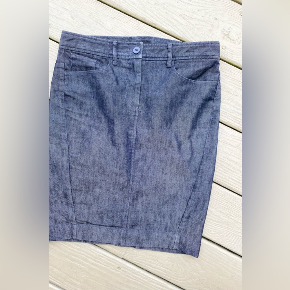 NWOT Kenneth Cole - Dark gray denim pencil mini skirt, Size: 4